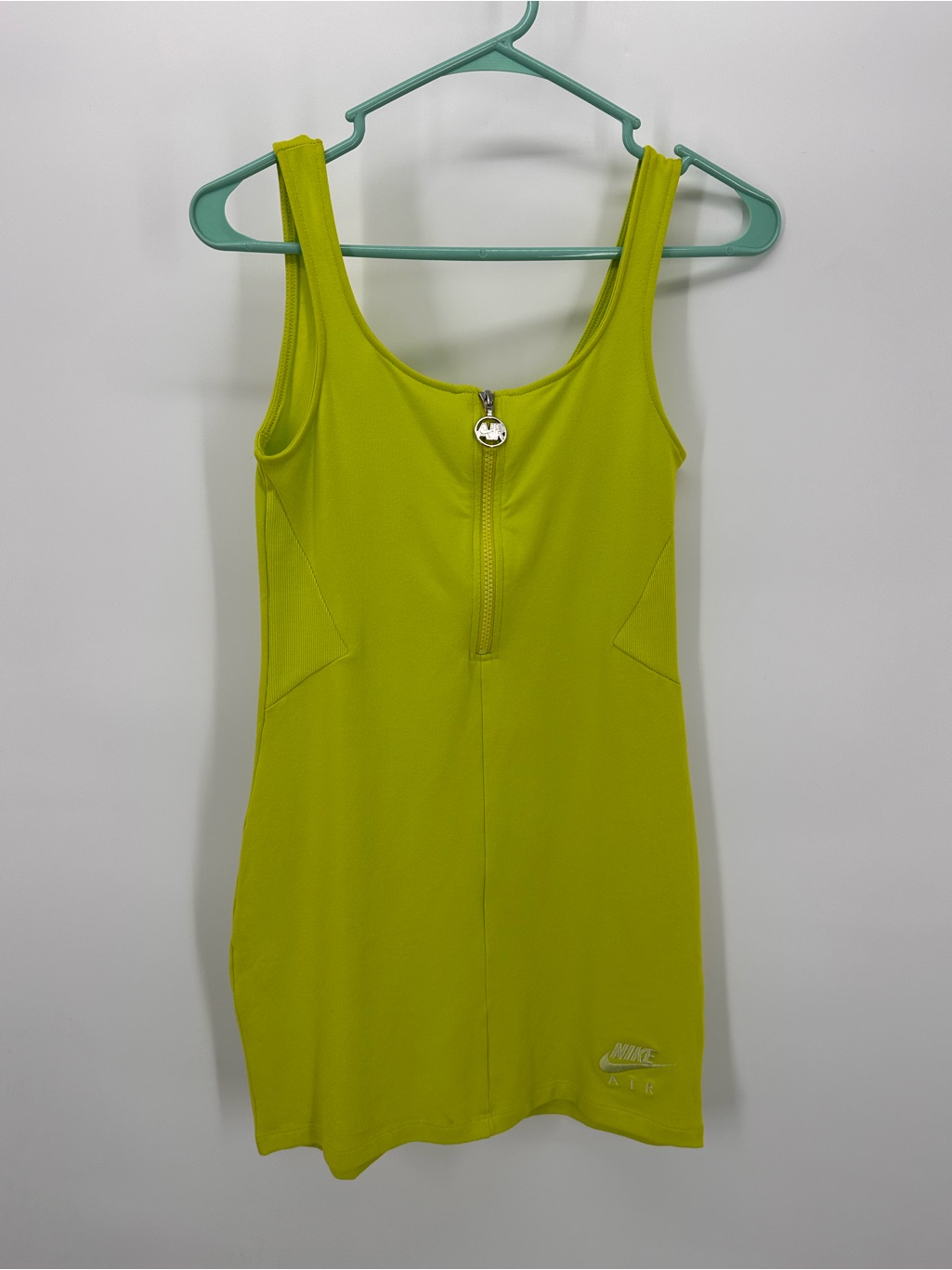 Womens Nike Air Dress In Atomic Green With Front Zipper Pull